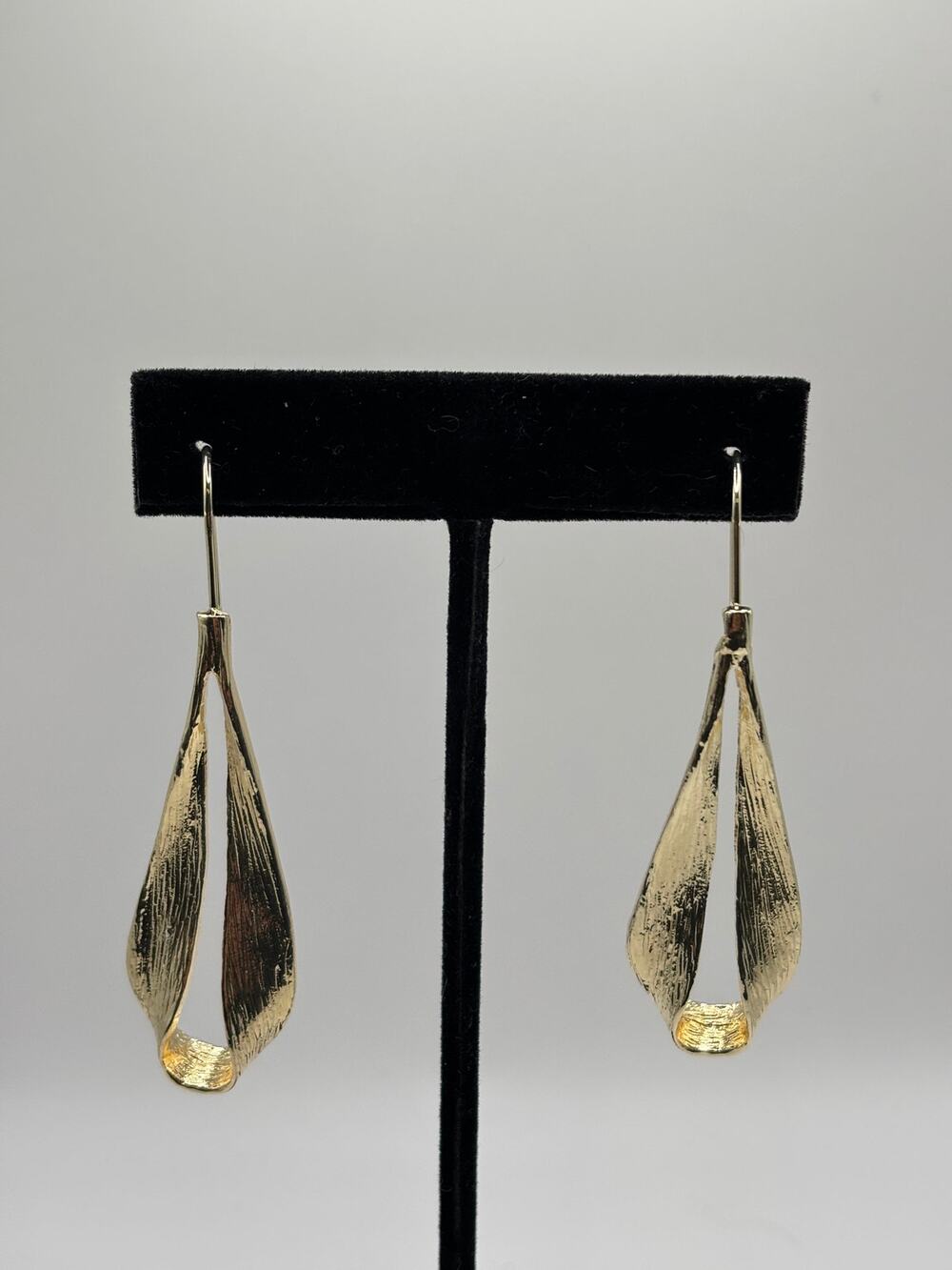 Sohi Gold-Tone Leaf Dangle Drop Earrings - New in Box